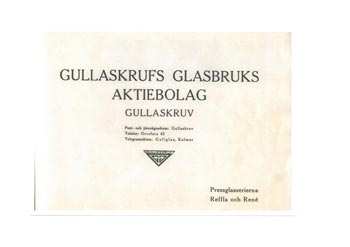 Gullaskruf 1953 Swedish Glass Catalogue, Introduction
