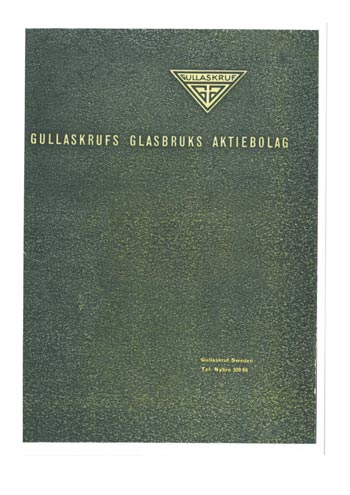 Gullaskruf 1959 Swedish Glass Catalogue, Front Cover