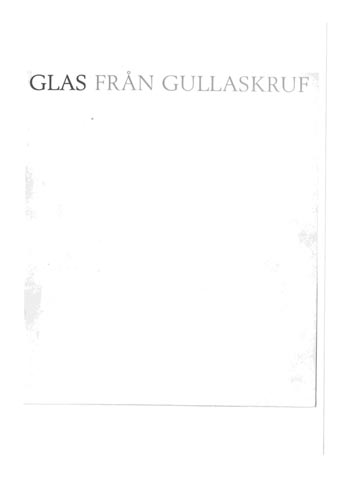 Gullaskruf 1961 Swedish Glass Catalogue, Front Cover