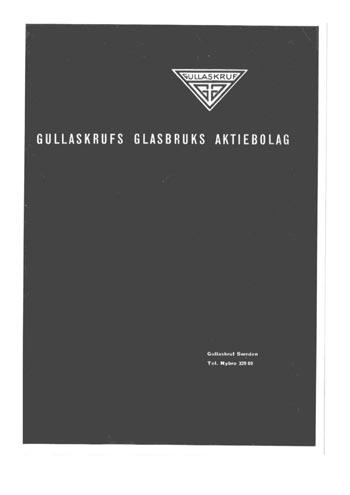 Gullaskruf 1963 Swedish Glass Catalogue, Front Cover