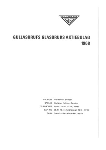 Gullaskruf 1968 Swedish Glass Catalogue, Page 1