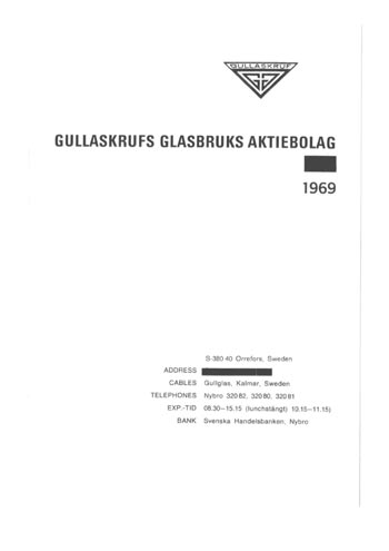 Gullaskruf 1969 Swedish Glass Catalogue, Page 1