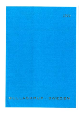 Gullaskruf 1972 Swedish Glass Catalogue, Front Cover