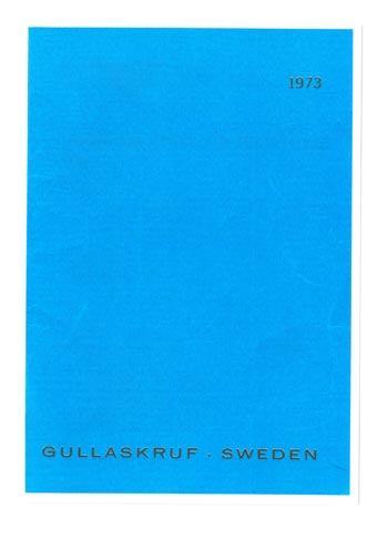 Gullaskruf 1973 Swedish Glass Catalogue, Front Cover