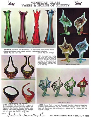 Jordan's Importing Company (JICO) 1967 Murano Glass Catalogue, Page 16