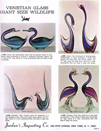 Jordan's Importing Company (JICO) 1967 Murano Glass Catalogue, Page 21
