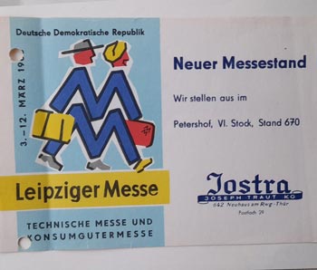 Jostra (Joseph Traut) 1956 German Glass Catalogue, Flyer Insert