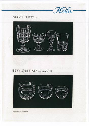 Kosta 1956 Swedish Glass Catalogue, Page 8