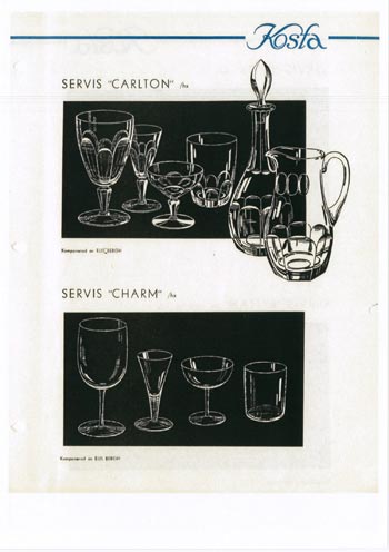 Kosta 1956 Swedish Glass Catalogue, Page 9
