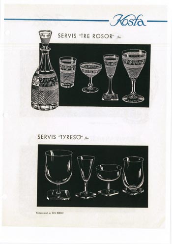 Kosta 1956 Swedish Glass Catalogue, Page 58