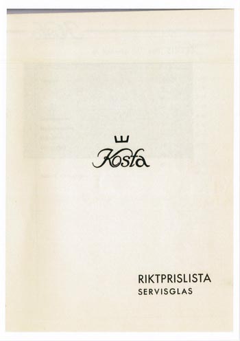 Kosta 1956 Swedish Glass Catalogue, Page 63