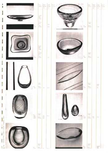 Kosta 1960 Swedish Glass Catalogue, Page 2
