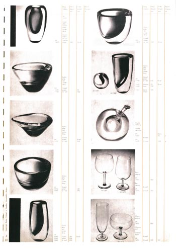 Kosta 1960 Swedish Glass Catalogue, Page 4
