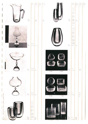 Kosta 1960 Swedish Glass Catalogue, Page 7