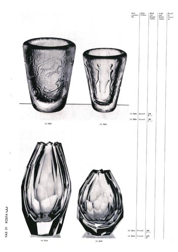 Kosta 1966 Swedish Glass Catalogue, Page 31