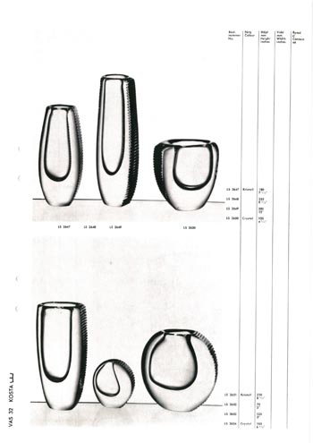Kosta 1966 Swedish Glass Catalogue, Page 32