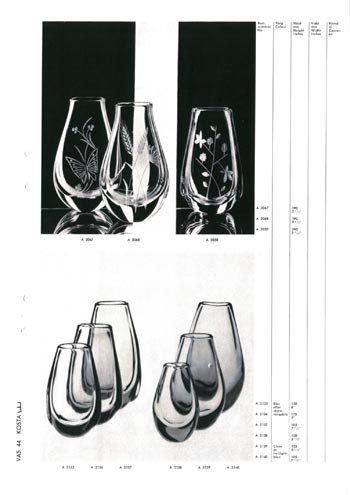 Kosta 1966 Swedish Glass Catalogue, Page 44