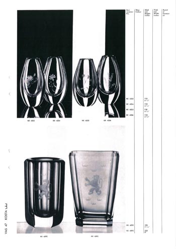 Kosta 1966 Swedish Glass Catalogue, Page 47