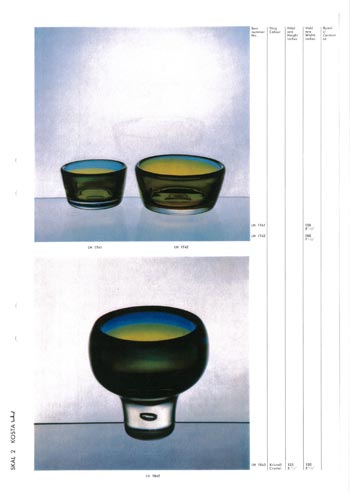 Kosta 1966 Swedish Glass Catalogue, Page 51