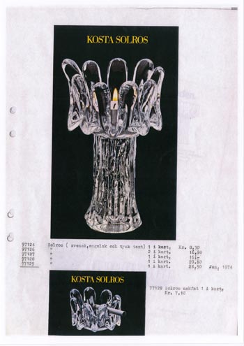 Kosta 1974 Swedish Glass Catalogue, Page 4