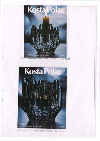Kosta 1974 Swedish Glass Catalogue, Page 9