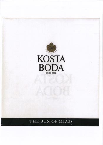 Kosta Boda 1989 Swedish Glass Catalogue - The Box of Glass, Front Cover