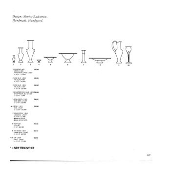 Kosta Boda 1993 Swedish Glass Catalogue, Page 127
