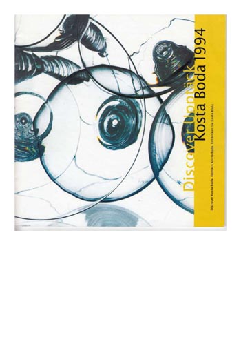 Kosta Boda 1994 Swedish Glass Catalogue - Discover Kosta Boda, Front Cover