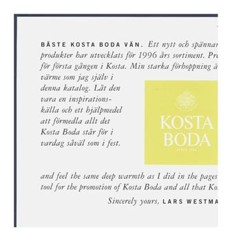 Kosta Boda 1996 Swedish Glass Catalogue, Page 2