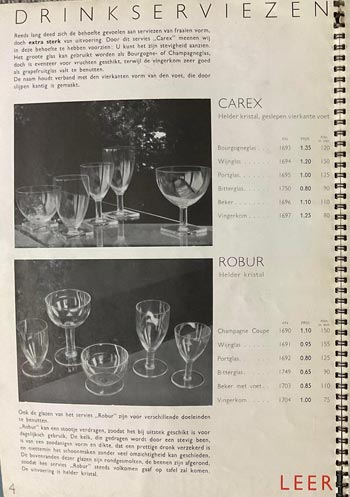 Leerdam 1936 Glass Catalogue, Page 4