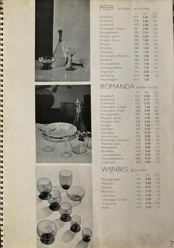 Leerdam 1936 Glass Catalogue, Page 7