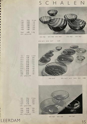 Leerdam 1936 Glass Catalogue, Page 15