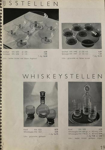 Leerdam 1936 Glass Catalogue, Page 19