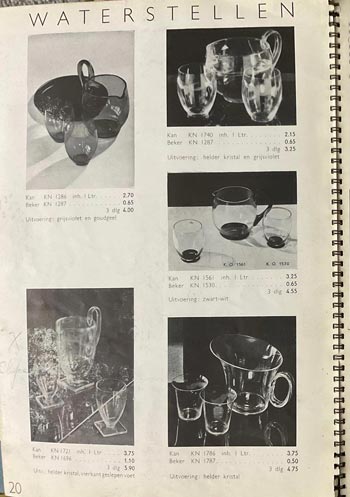 Leerdam 1936 Glass Catalogue, Page 20