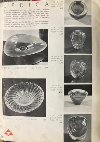 Leerdam 1936 Glass Catalogue, Page 38