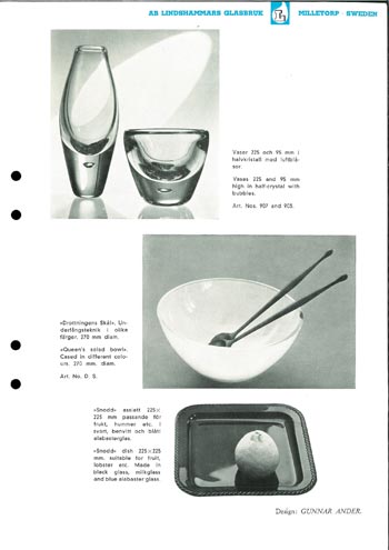 Lindshammar 1950's Swedish Glass Catalogue, Page 3