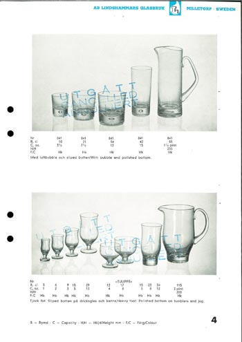 Lindshammar 1950's Swedish Glass Catalogue, Page 4
