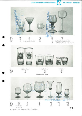 Lindshammar 1950's Swedish Glass Catalogue, Page 17