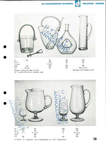 Lindshammar 1950's Swedish Glass Catalogue, Page 19