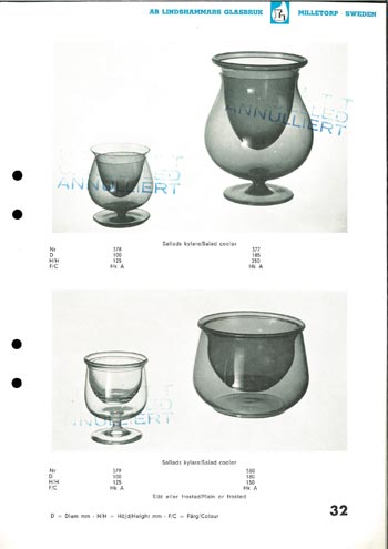 Lindshammar 1950's Swedish Glass Catalogue, Page 32