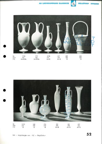 Lindshammar 1950's Swedish Glass Catalogue, Page 52