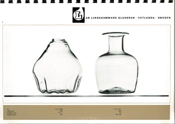 Lindshammar 1960's Swedish Glass Catalogue, Page 1