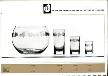 Lindshammar 1960's Swedish Glass Catalogue, Page 46
