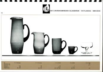 Lindshammar 1960's Swedish Glass Catalogue, Page 53