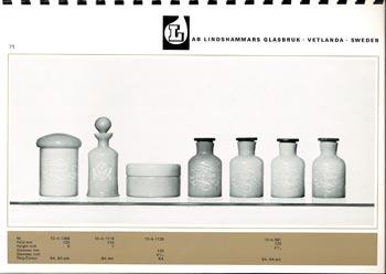 Lindshammar 1960's Swedish Glass Catalogue, Page 71