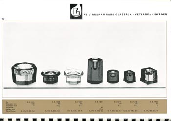 Lindshammar 1960's Swedish Glass Catalogue, Page 72