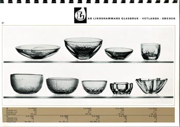 Lindshammar 1960's Swedish Glass Catalogue, Page 81