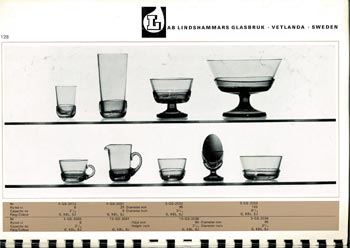 Lindshammar 1968 Swedish Glass Catalogue, Page 128