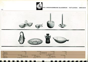 Lindshammar 1968 Swedish Glass Catalogue, Page 142