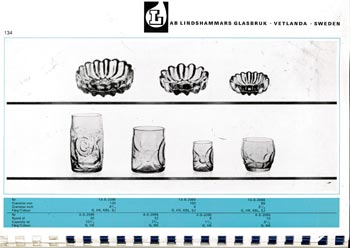 Lindshammar 1969 Swedish Glass Catalogue, Page 134